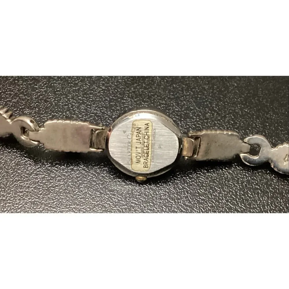 Charter Club Silver-Tone Multi-Stone Bracelet Watch Quartz Colorful Cabochons - Picture 3 of 4
